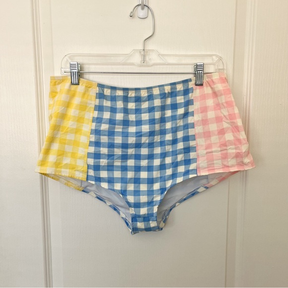 J. Crew Pastel Gingham Ruffle Bikini - Picture 4 of 8